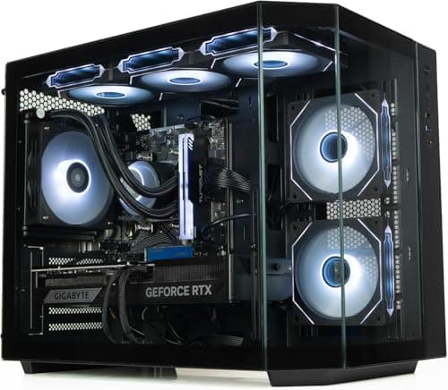 Image of ionz Gaming PC Desktop Computer, Intel i5-12400F, RTX 5060, 120mm AIO, 16GB RAM, 1TB NVMe SSD, Windows 11, Black (Apex, Black)