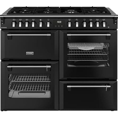 Image of Stoves Richmond 110cm Dual Fuel Range Cooker - Black - A/A/A Rated