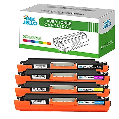Image of InkJello Toner Cartridge For Printer, Compatibile with HP Colour LaserJet Pro MFP M176n M177fw CF350A CF351A CF352A CF353A (Black/Cyan/Yellow/Magenta, 4-Pack)