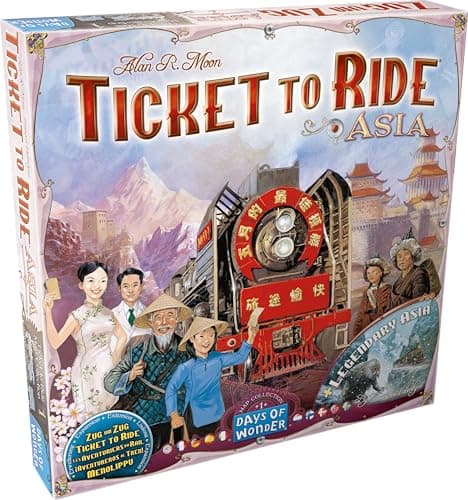 Image of Days of Wonder Ticket to Ride Asia Board Game Expansion Ages 8 Plus For 2 to 6 players Average Playtime 30-60 Minutes, Multicolour