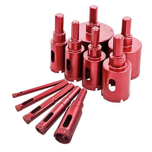 Image of Meccion Diamond Drill Bit Kit Brazing Core Hole Saw Set Extractor Remover Tools Hole Saws Mandrels 6mm - 50mm Set of 11 Pack