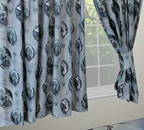 Image of Lisa Parker 66" x 54" Pencil Pleat Curtains Protector Of Magic Unicorn Dragons