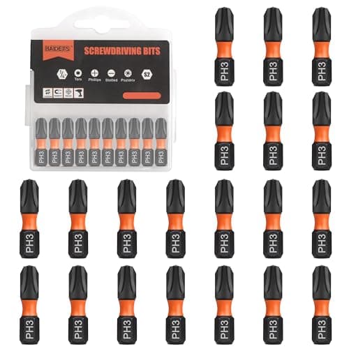 Image of BAIDETS Pro PH3 Bit Assortment - Screwdriver Bits Set 20Pcs, 25mm Length, Phillips Screwdriver Bit, 1/4 Inch Hex Shank, with Storage Box