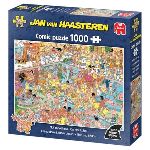 Image of Jan Van Haasteren - JVH - Warm Front, Chaos In - Not So Wellness - Adult Jigsaw Puzzle - Humorous - 100% Recycled Cardboard - 1000 Pieces - Jumbo