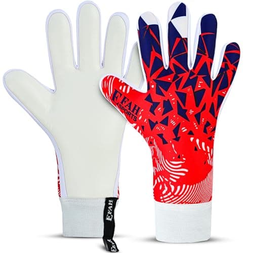 Image of EFAH SPORTS Football Goalkeeper Gloves For Boys kids Children Youth Adult Professional Soccer Goalie Training Glove with Strong Grip Protection Palms (Red, Size 5 suitable for 9 to 12 years old)