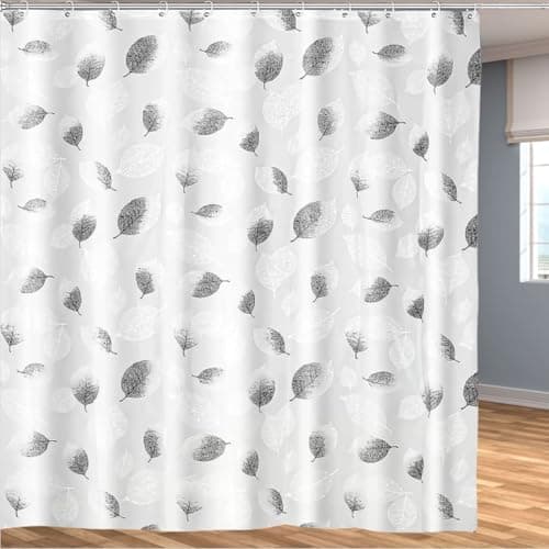 Image of ruitao Shower Curtain for Bathroom, 100% PEVA Waterproof Anti-Mould Proof Resistant | Quick-Drying | Washable Bathroom Curtain | Includes 12 Pcs Curtain Hooks | 180 x 180 cm (71 x 71 Inch) | Foliage