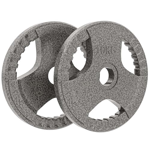 Image of HOMCOM Set of 2 Cast Iron Weight Plates for 2 inch/5cm Hole Dumbbell Handle Bar, 20kg Dumbbell Plates Barbell Weight 2 x 10kg