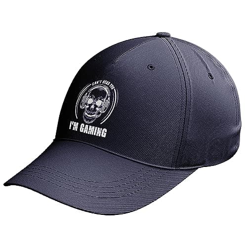 Image of Can't Hear You I'm Gaming Caps for Men Funny Gamer Baseball Cap Gifts, One Size, Navy