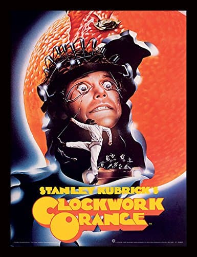 Image of Pyramid International "A Clockwork Orange Peeling Framed Print Memorabilia, Multi-Colour, 30 x 40 x 1.3 cm