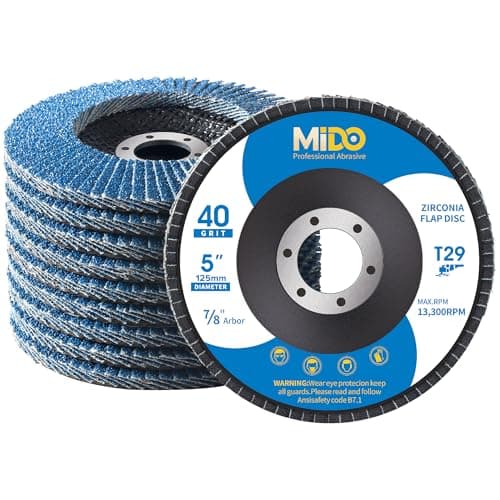 Image of MIDO Professional Abrasive Flap Discs 125mm 10 PCS 40 Grit Abrasive Flap Disc Type 29 Grinding Discs Sanding Discs for Angle Grinder to Sanding Grinding Metal Wood