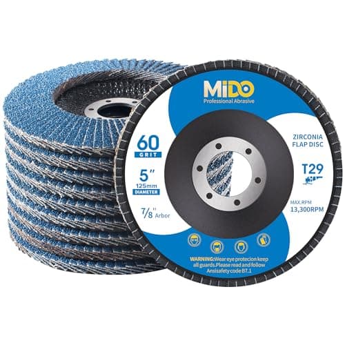 Image of MIDO Professional Abrasive Flap Discs 125mm 10 PCS 60 Grit Abrasive Flap Disc Type 29 Grinding Discs Sanding Discs for Angle Grinder to Sanding Grinding Metal Wood