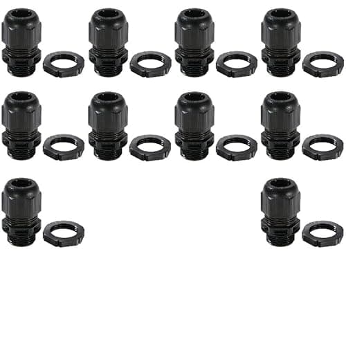 Image of Wiska Sprint® GLP20 20MM Cable Gland with locknut IP68 Black 6.2MM-14MM (10 Pack) – 10100612