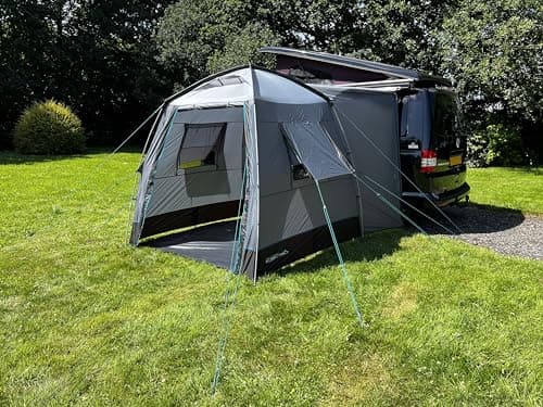 Image of Cayman Outhouse Handi Driveaway Campervan Awning, Teal, 120HDE Hex Fabric, 180-240cm Height, Waterproof 3000mm HH, Lightweight Utility Tent with Fibreglass Poles