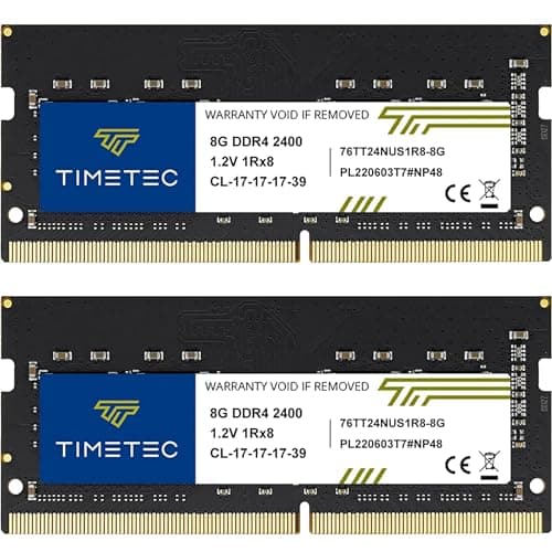 Image of Timetec 16GB KIT (2x8GB) DDR4 2400MHz (PC4-2400T) PC4-19200 SODIMM Laptop RAM – 260-Pin 1.2V CL17 Non-ECC Unbuffered Memory Module for Laptop, Notebook, Mini PC, All-in-One