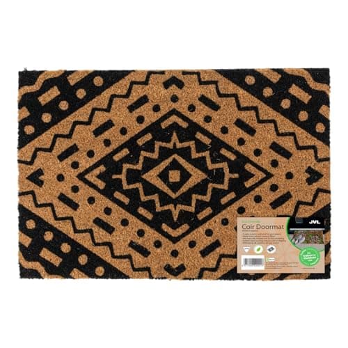 Image of JVL Eco-Friendly Latex Backed Coir Entrance Doormat, 40x60cm - Aztec