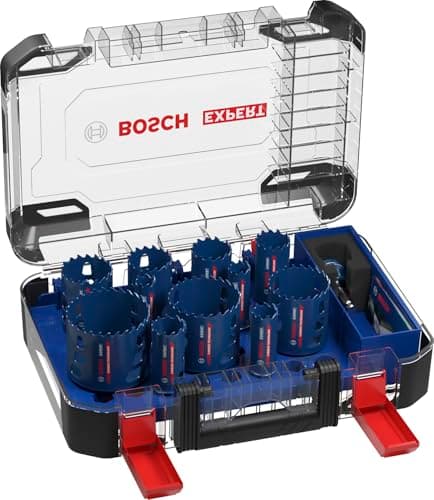 Image of Bosch 14x Expert Multi Material PC Plus Universal Hole Saw Set (for Wood with Metal, Brick, Ø 20-76 mm, Professional Accessory Drill Driver)