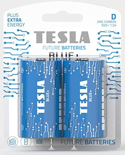 Image of Blue Zinc Carbon Battery D (R20, Large Single Cell, Blister) Pack of 2