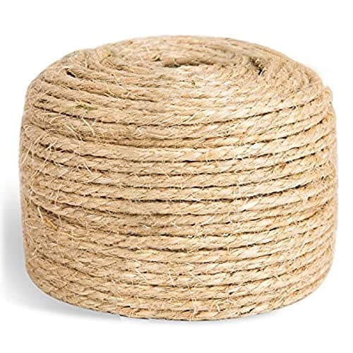 Image of SGAVAHSG Sisal Rope Cat Scratcher Cat Tree Repairing 33 FT, 6mm (1/4 inch) Diameter Natural Sisal Rope Scratching Post Tower Replacement or Recovering, DIY Cat Scratcher, Brown (SR01-Brown10M)