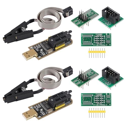 Image of XIITIA 2Sets SOP8/SOIC8 Test Clip for EEPROM 93CXX/25CXX/24CXX and CH341A 24 25 Series EEPROM Flash BIOS USB Programmer Module(USB Programmer+SOP8 Clip+Adapter)