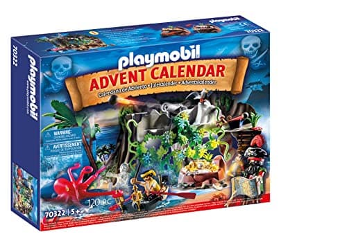 Image of Playmobil 70322 Pirates Advent Calendar with Cannon and Treasure, for Children Ages 5+, Fun Imaginative Role-Play, PlaySets Suitable for Children Ages 4+