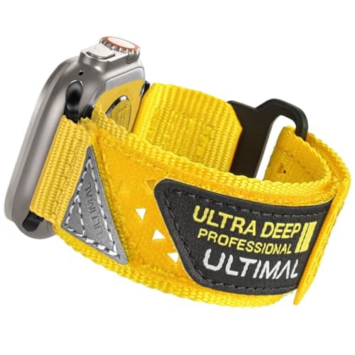 Image of ULTIMAL Compatible with Apple Watch Straps 42mm 41mm 40mm 38mm, Soft Nylon Hollow Out Breathable Band for iWatch Series 11 10 9 8 7 6 5 4 SE SE2 SE3 3 2 1 (Yellow)