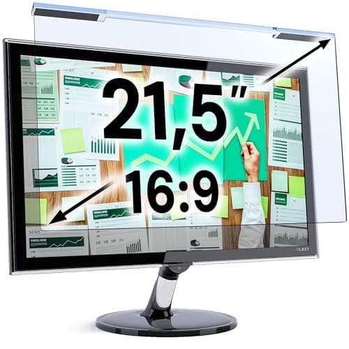Image of VINTEZ Blue Light Screen Protector for 21.5 Inch Computer Monitor and Laptop – Anti-UV Blue Light Blocking Film for Desktop PC, Eye Protection Filter, 19.3" x 11.3", 1 Pack