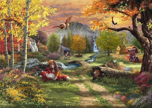 Image of Schmidt | Thomas Kinkade: Disney The Fox and the Hound | 1,000 Piece Jigsaw Puzzle | Age 14+