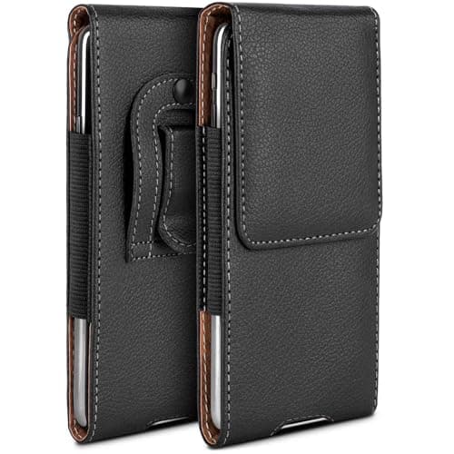 Image of moex Plug Case for Nokia 8210 4G Case with Belt Clip, Mobile Phone Belt Bag, PU Leather, Mobile Phone Case for Inserting, Leather Case Belt Protective Cover, Slip Case, Black