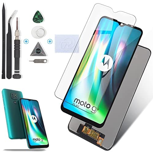 Image of RongZy LCD for Motorola Moto G9 Play Screen Replacement LCD Display Touch Screen Digitizer Assembly for Motorola Moto G9 Play Replacement with Kit(Black)