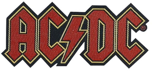 Image of AC/DC Application Logo Patch, Officially Licensed Products Classic Rock Artwork Iron-On/Sew-on Embroidered Patch