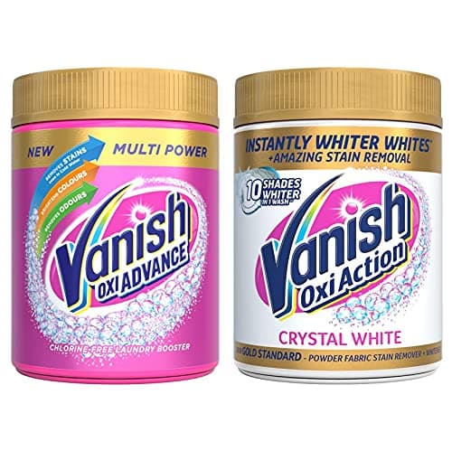 Image of Vanish Gold Oxi Advance and Crystal White Whitener Gold Oxi Action Fabric Stain Remover Powder, 2 x 470 g