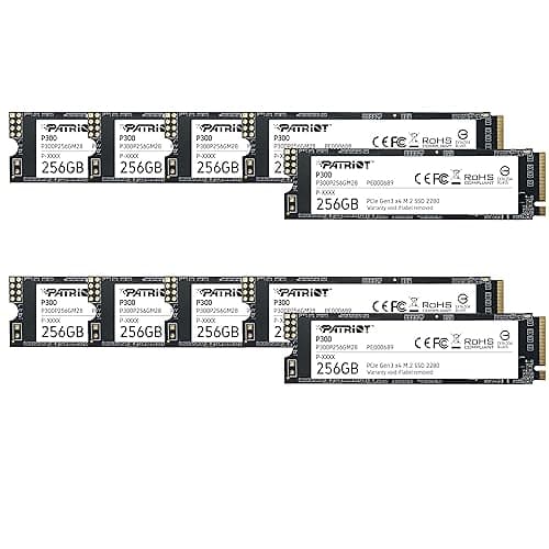 Image of Patriot P300 256GB Internal SSD - NVMe PCIe Gen 3x4 - M.2 2280 - Solid State Drive - 10 Pack
