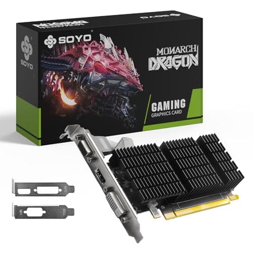 Image of SOYO AMD Radeon R5 230 Low Profile Graphics Card, 2GB DDR3 64 Bit Video Card with HDMI 1.3A/VGA/DVI PCI Express x16 1.1 Small Form Factor Computer GPU (Fanless Cooling)