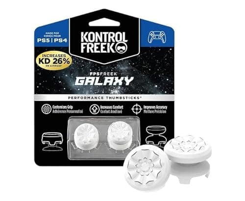Image of KontrolFreek FPS Freek Galaxy White for Playstation 4 (PS4) and Playstation 5 (PS5) | Performance Thumbsticks | 1 High-Rise, 1 Mid-Rise | White