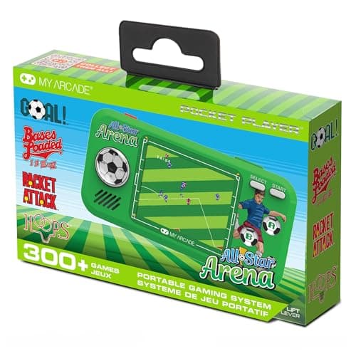 Image of My Arcade All-Star Arena Mini Arcade Games Console - Pocket Player Table Top Arcade Machine, Portable Handheld Game, Retro Gaming Console, Mini Retro Games Machines for Kids & Adults