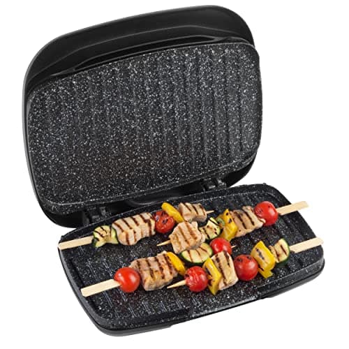 Image of Progress EK4366PMG Smartstone Non-Stick Health Grill & Panini Press, Multipurpose Meat Grill & Griddle, Ideal for Cooking Grilled Chicken, Paninis and Kebabs, Removable Drip Tray, 26 x 16 cm, 1000 W