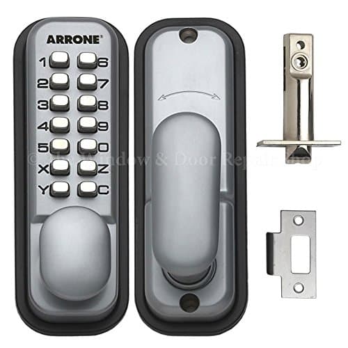 Image of Hoppe 87128205 Arrone AR/D-195MC Digital Push Button Door Key Pad Lock - Silver
