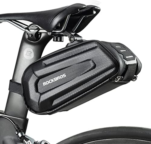 Image of ROCKBROS Cycling Saddle Bag Water-Resistant Sturdy Cycling Pouch Bicycle Storage Holder with Taillight Mount for MTB Road and City Bike 1.7L