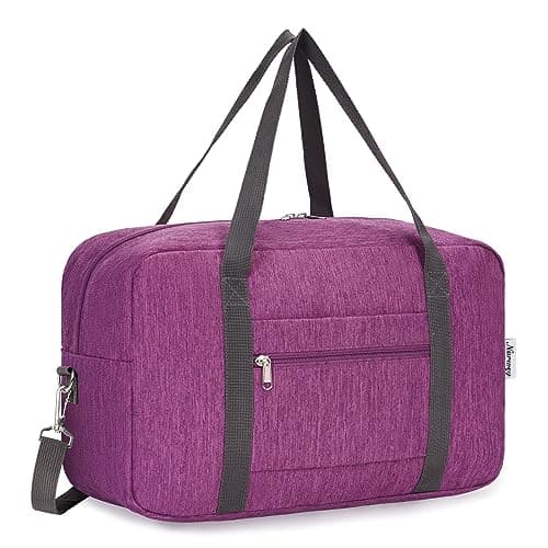 Image of for Ryanair Cabin Bags 40x30x20 Underseat Foldable Travel Duffel Bag Holdall Tote Carry on Hand Luggage Overnight for Women and Men 20L (Dark Purple (with Shoulder Strap))