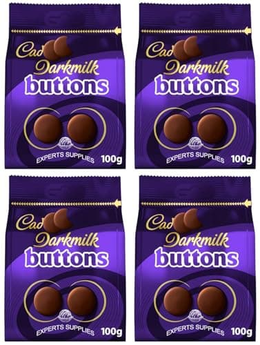 Image of Chocolate Bundle for New Cad Bournville Dark Chocolate Giant Buttons Bag 100g & Dark Milk Chocolate Treat Gift Hamper For Christmas & New Year. (x4, Dark Milk Buttons Bag)