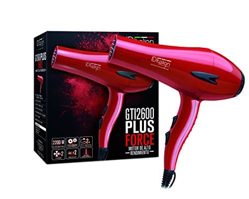 Image of ID Italian Design | Professional Hair Dryer for Women with 2 Speed. 3 Heat Setting - Lightweight hairdryer with Poweful 2200 W Motor - Color Red
