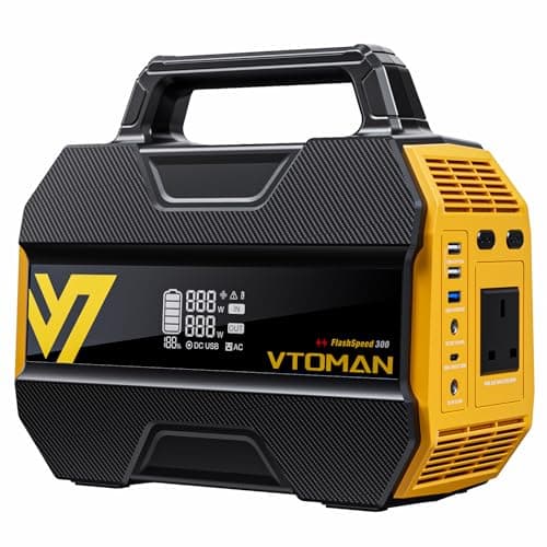 Image of VTOMAN FlashSpeed 300 Portable Power Station Up to 600W Output, 230Wh Solar Generator with LiFePO4 Battery, Fast Charging 100W USB-C, 3000 Cycles, 6 Outlets for Home, Camping, RV, Fishing