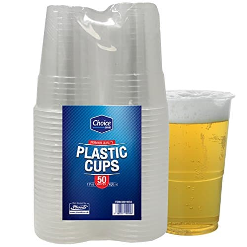 Image of Choice Dining® Pack of 50 Strong Reusable & Washable Dinnerware Pint Glasses Beer Cups Great for Party's and All Types of Events, Celebrations 660ml Party Supplies