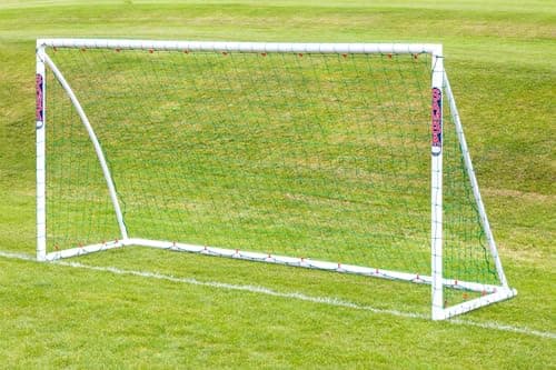 Image of SAMBA garden football goal (choose your size), UK made, premium uPVC locking frame, all weather, extra thick net - 12ft x 6ft