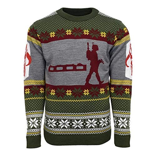 Image of Official Star Wars Boba Fett Bounty Hunter Christmas Jumpers for Men Or Women - Ugly Novelty Gifts Xmas Jumper - Unisex Knitted Sweater Design, Boba Fett, XS