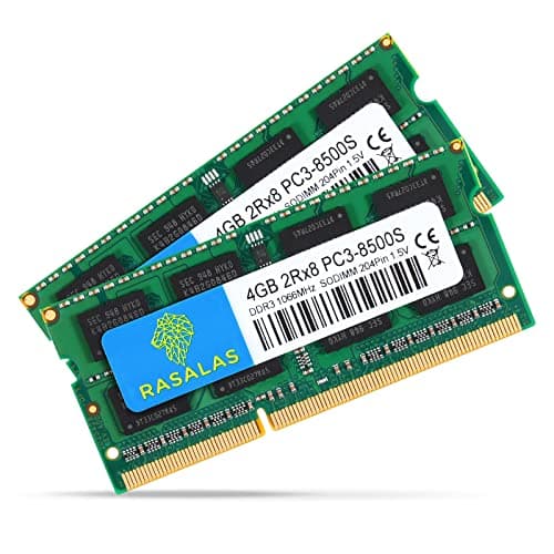 Image of Rasalas 8GB Kit (2 x 4GB) PC3-8500S 1067MHz 1066MHz DDR3 8500 PC3-8500 SODIMM RAM Upgrade for Late 2008, Early/Mid/Late 2009, Mid 2010