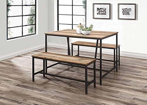 Image of Birlea, Urban Dining Table & Bench, Rustic, One Size