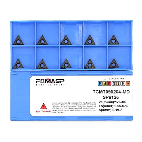 Image of FomaSP TCMT090204 MD Indexable Carbide Turning Inserts TCMT1.8(1.5)1 Fit for ISOstandard Lathe Turning Tool Holder, The chip Breaker fit for SANDVIK's"PM",Multi-Layer Coating,10pcs