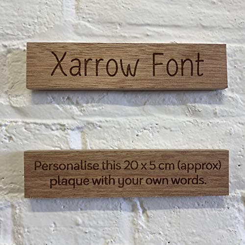 Image of Cutncraft Designs Personalised wooden plaque/sign bespoke childs bedroom door/custom text - Xarrow Font (20x5 cm / 8x2 inch)