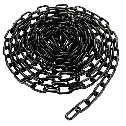 Image of JMIATRY 6 Metres Length 304 Stainless Steel Chain, 6mm Heavy Duty Chain Links, Black Galvanized Steel Welded Link Chains Lift for Fence Gate, Garage Doors, Swing Chains and Bicycle Security Lock